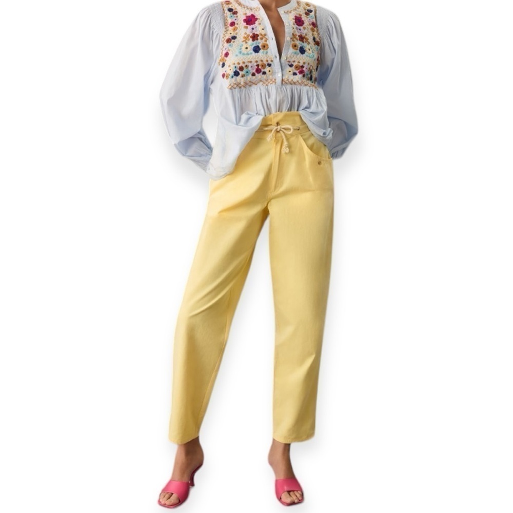 ANTHROPOLOGIE Antik Batik Kim Trousers Yellow Size S NEW